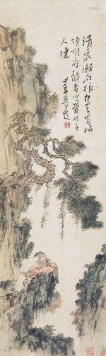 溥儒（1896～1963） 赏松高士 镜心 设色纸本
