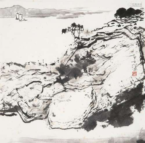 杨善深（1913～2004） 远眺 立轴 水墨纸本