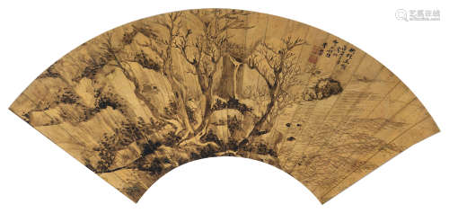 李流芳（1575～1629） 山水扇面 扇面 水墨纸本
