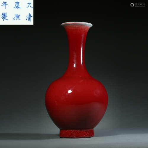 Qing Dynasty, Ji Red Glaze Vase