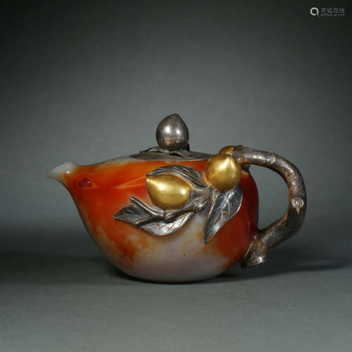 Qing Dynasty,Agate Tea Pot