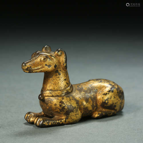 Song Dynasty，Bronze Gilt Dog