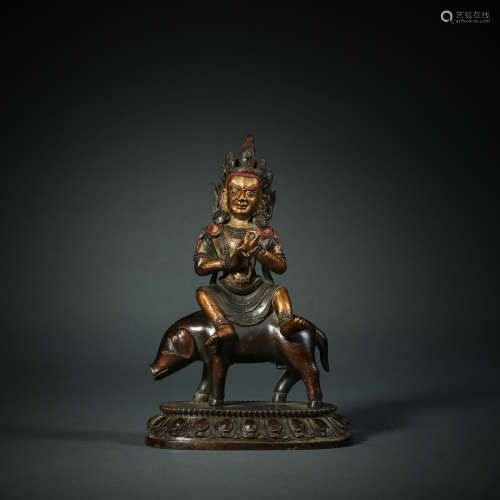 Qing Dynasty,Bronze Gilt Molishita Bodhisattva Statue