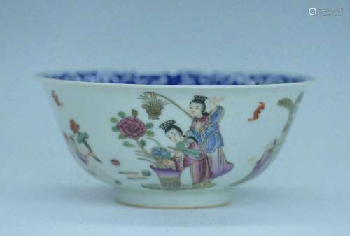 chinese blue and white famille rose porcelain bowl