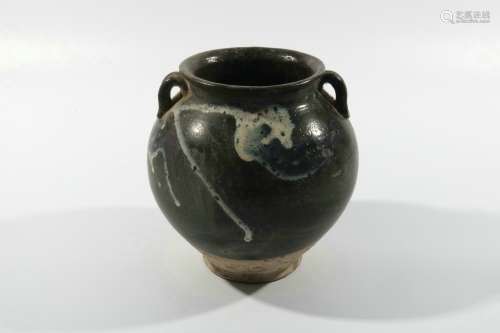 chinese black glazed porcelain jar