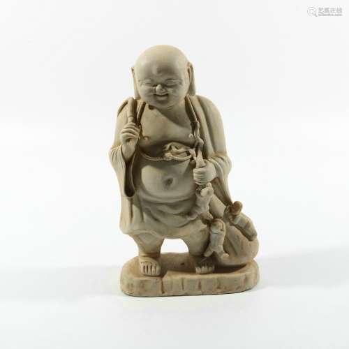 chinese white glazed porcelain monk