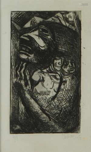 Early Jose Luis Cuevas Lithograph Figures