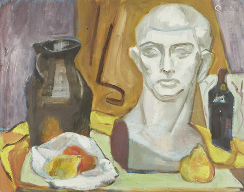 Elizabeth Grant Male Bust Still Life Oil on Board