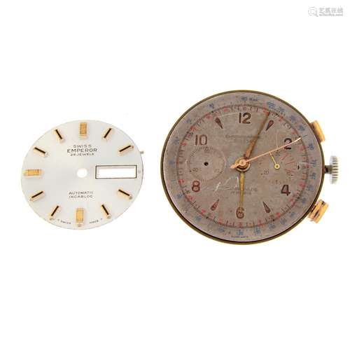 A large selection of watch movements and dials,