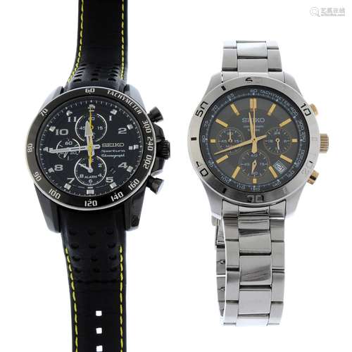 A group of four assorted Seiko watches, to include three chr...