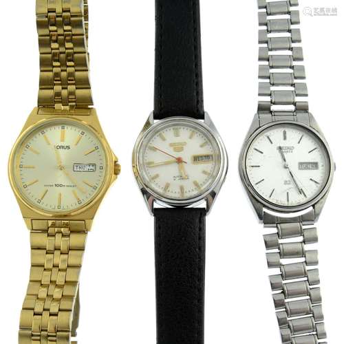 A group of ten assorted watches, to include examples by Seik...