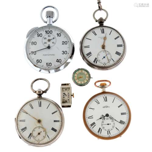 A group of ten assorted pocket watches and a quantity of wat...