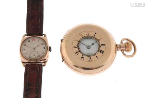 A wrist watch. 9ct yellow gold case, import hallmarked Londo...