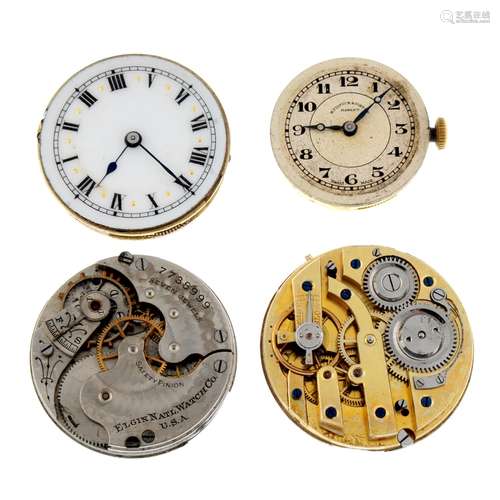 An assortment of watch and pocket watch movements, to includ...