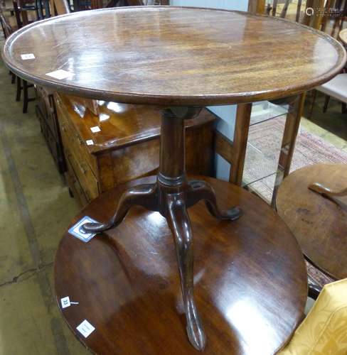 A George III mahogany birdcage tea table with circular tilt ...