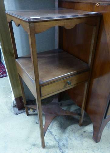 A George III mahogany two tier washstand, W.36cm D.36cm H.82...