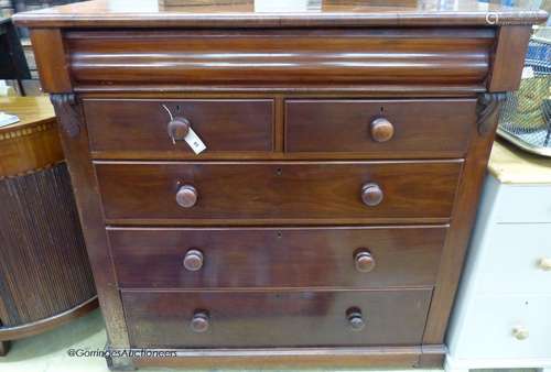 A Victorian mahogany chest, width 122cm, depth 54cm, height ...