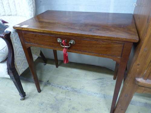 A George III rectangular mahogany side table, W.80cm D.49cm ...