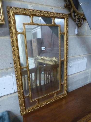 Three reproduction gilt framed wall mirrors, largest W.63cm ...