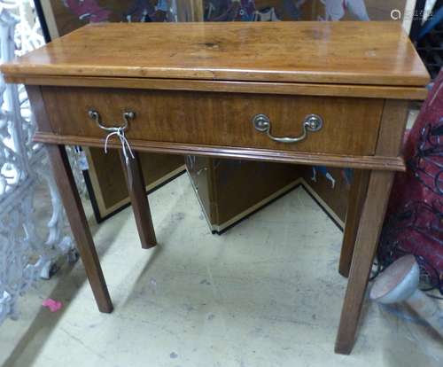 A George III rectangular mahogany folding tea table, W.74cm ...