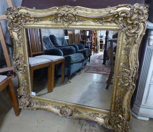 A Victorian giltwood and gesso rectangular wall mirror, (for...