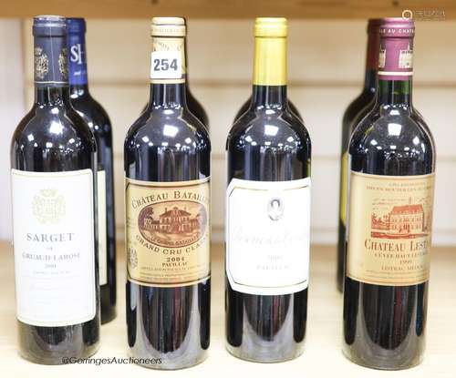 Nine assorted Bordeaux wines including two Chateau Lynch-Mou...