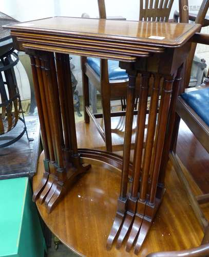 A quartetto of Edwardian rectangular mahogany tea tables, W....