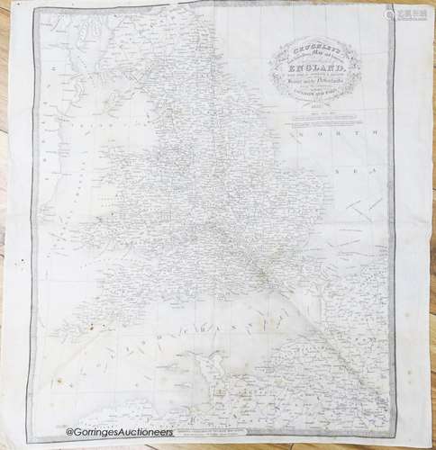 A Cruchley's New travelling map of England, 1832 printed on ...