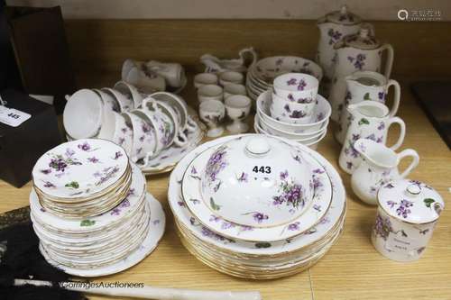 A Hammersley 'Violet' pattern fine bone china part tea servi...