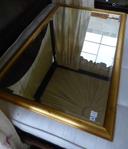 A contemporary rectangular gilt framed wall mirror, W.150cm ...