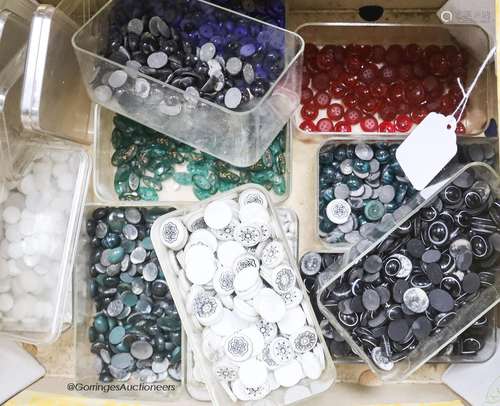 A large collection of paste and gem stone cabochons and othe...