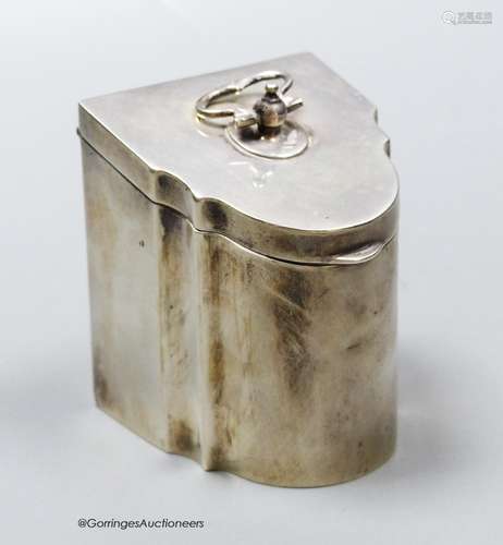 A George VI novelty silver tea caddy, modelled as a knife bo...