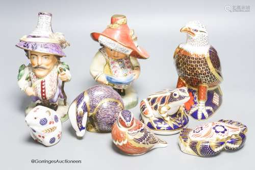 A Group of Royal Crown Derby animal and bird ceramic paperwe...