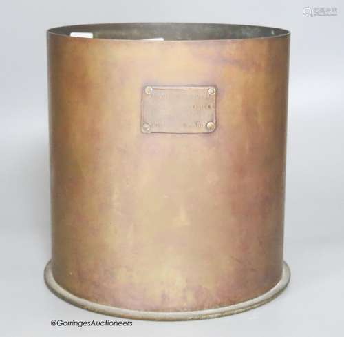 A French Trench art jardiniere, dated 1918, height 23cm