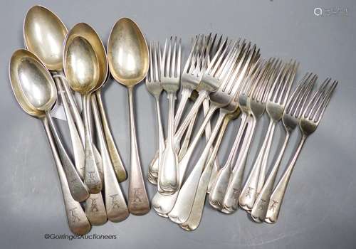 Twenty five items of 19th century and later silver flatware,...