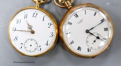 A George V 9ct gold J.W. Benson open face pocket watch, case...