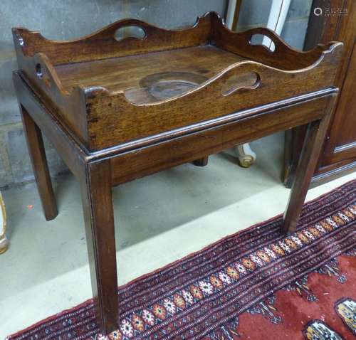 A 19th century rectangular mahogany butler’s tray occasional...