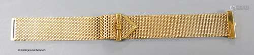 An 18ct gold woven brick link bracelet. overall 17.8cm, 74.5...