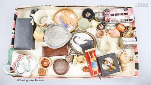 Mixed European objet d'art to include portrait miniatures, e...