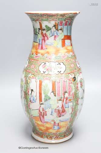 A large Chinese Cantonese baluster vase, 19th century, heigh...