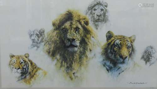 David Shepherd, limited edition print, 'Just Cats', signed i...