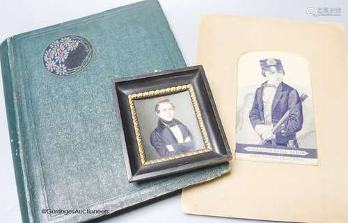 A Stevenograph type portrait album of Royals postcards and a...