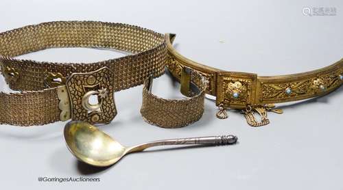 A late 19th century Russian 84 zolotnik and niello spoon, 14...