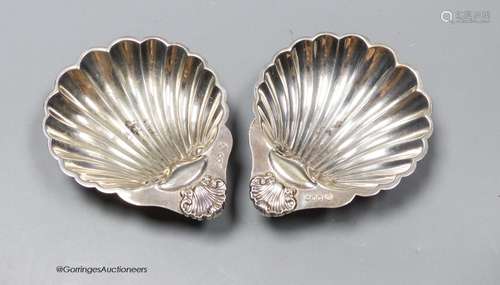 A modern pair of silver shell dishes, Francis Howard Ltd, Sh...