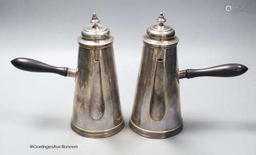 A late Victorian silver cafe au lait pair, Henry Stratford, ...