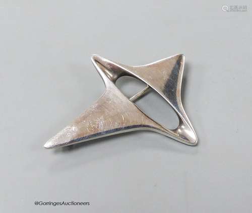 A Georg Jensen sterling abstract brooch, design no. 339, 57m...