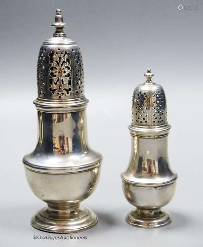 A George II silver baluster sugar caster, Samuel Wood, Londo...