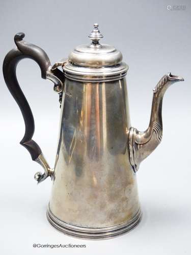 A George V 18th century style silver coffee pot, Henry Strat...