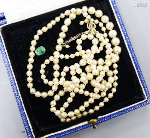 A single strand graduated cultured pearl necklace, 46cm, a s...