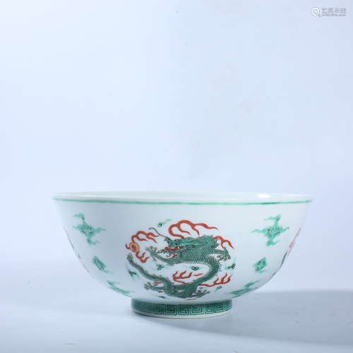 Qing Dynasty pink dragon bowl